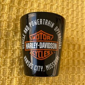 Harley-Davidson Black, Orange, White Shot Glass